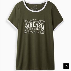 Torrid classic fit tee ringer tee sarcasm served daily
